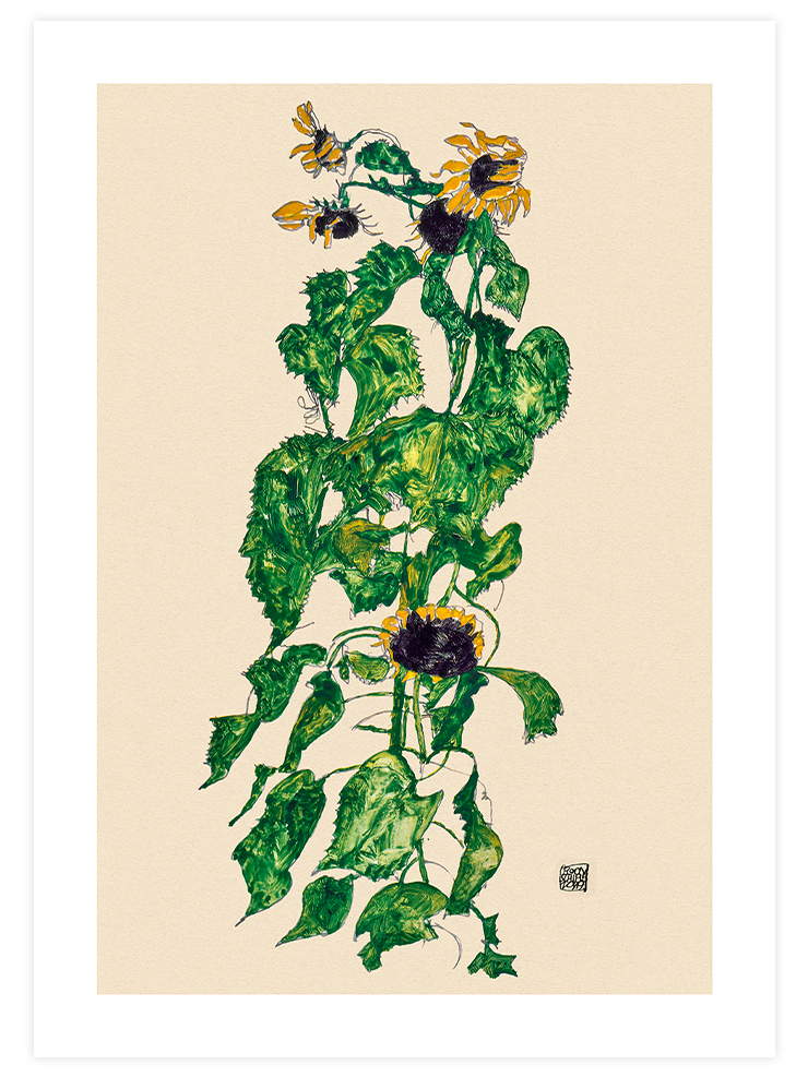 Egon Schiele Sunflowers - Art Print
