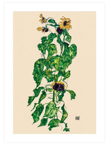 Egon Schiele Sunflowers - Art Print