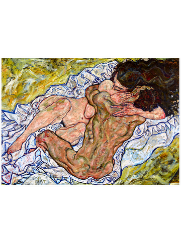 Egon Schiele The Embrace (Lovers II) - Art Print