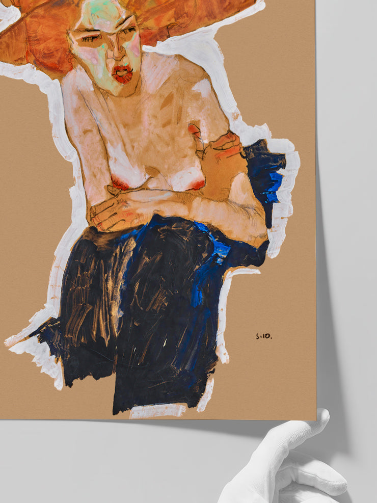 Egon Schiele The Scornful Woman - Art Print