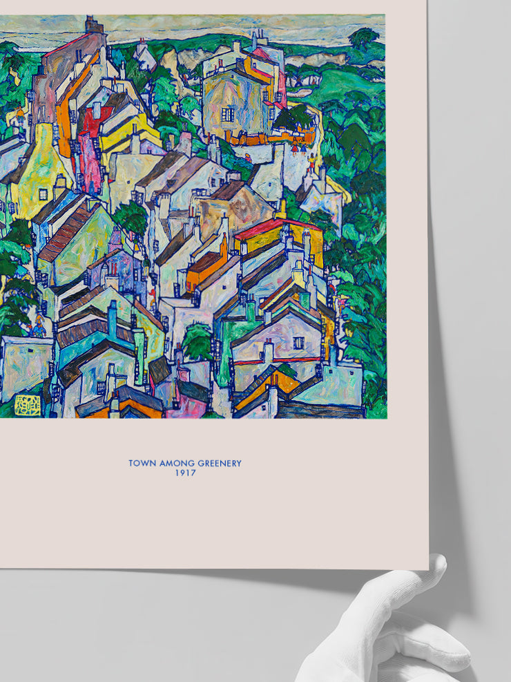 Egon Schiele Town Among Greenery - Art Print  Poster