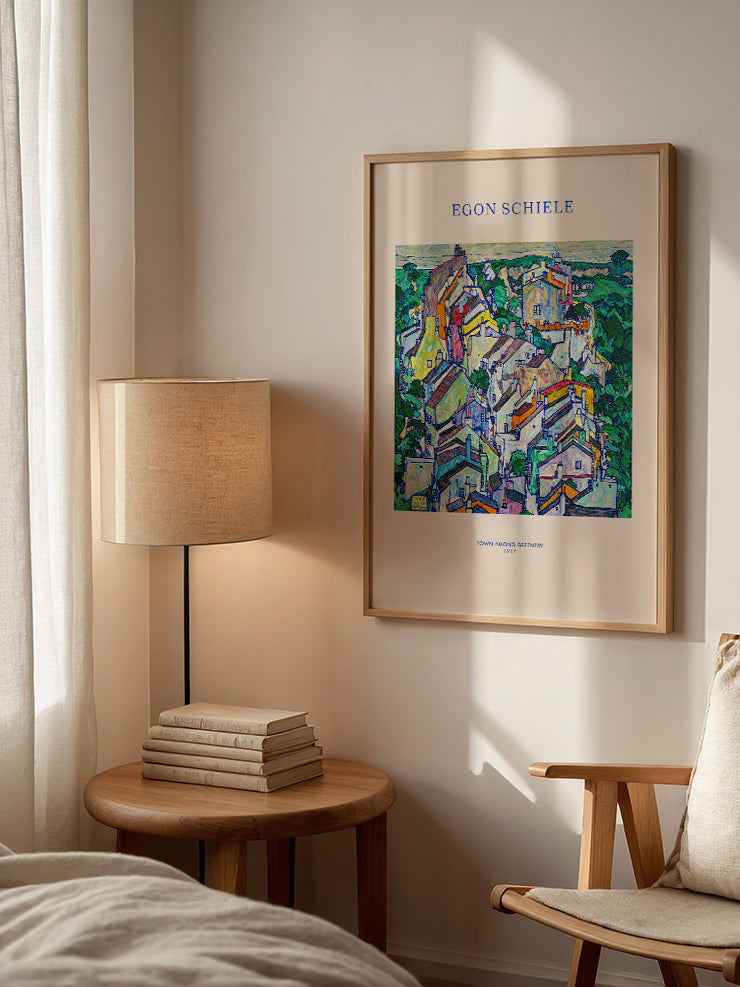 Egon Schiele Town Among Greenery - Art Print  Poster