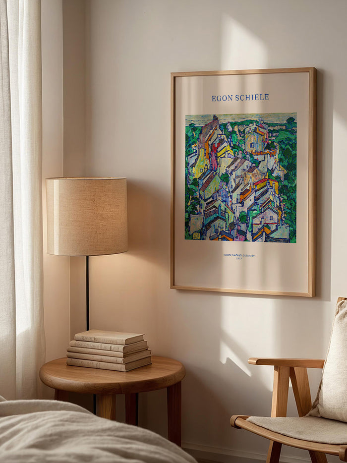 Egon Schiele Town Among Greenery - Art Print  Poster