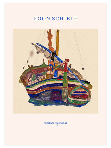 Egon Schiele Trieste Fishing Boat - Art Print