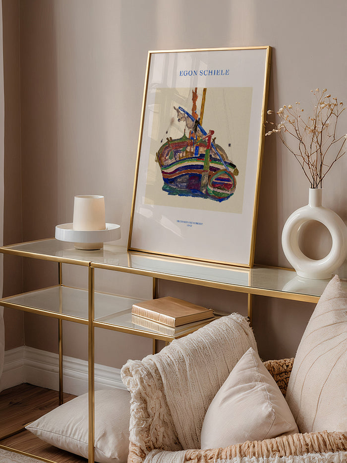 Egon Schiele Trieste Fishing Boat - Art Print  Poster