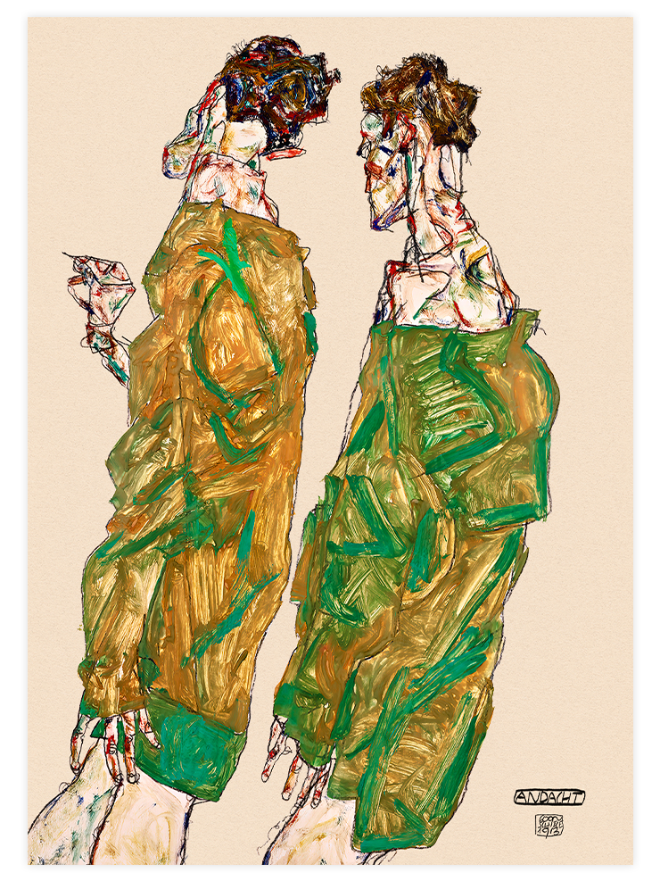 Egon Schiele Two Men & A Woman - Poster Seti Duo
