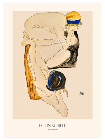 Egon Schiele  Two Reclining Figures - Art Print