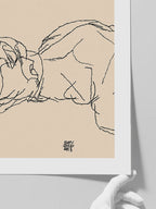 Egon Schiele Woman Posing Lying Down - Art Print