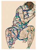 Egon Schiele Woman Seated & Autoportrait - Poster Seti Duo
