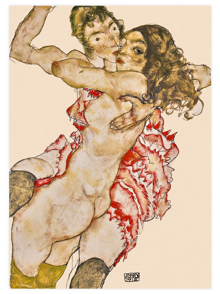 Egon Schiele Lovemaking - Poster Seti Duo