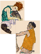 Egon Schiele Woman & Autoportrait - Poster Seti Duo