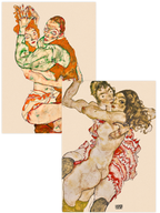 Egon Schiele Lovemaking - Poster Seti Duo
