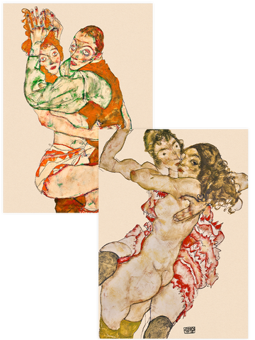 Egon Schiele Lovemaking - Poster Seti Duo