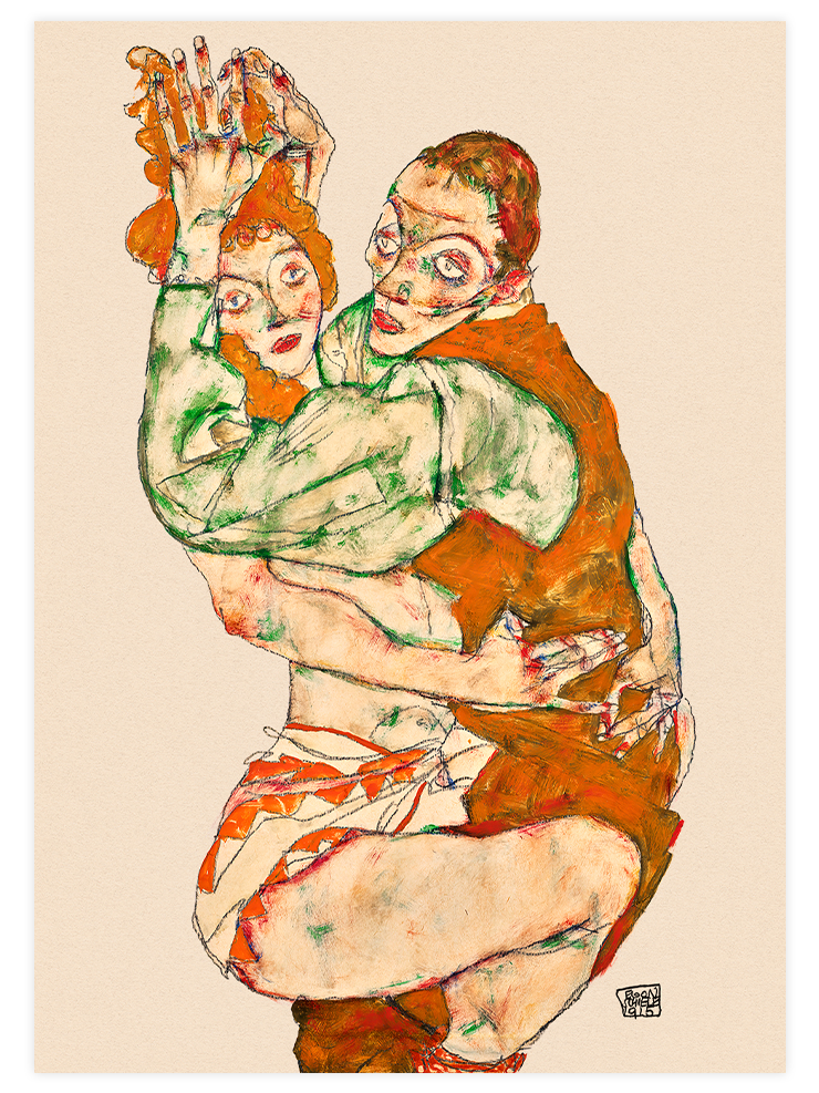 Egon Schiele Lovemaking - Poster Seti Duo