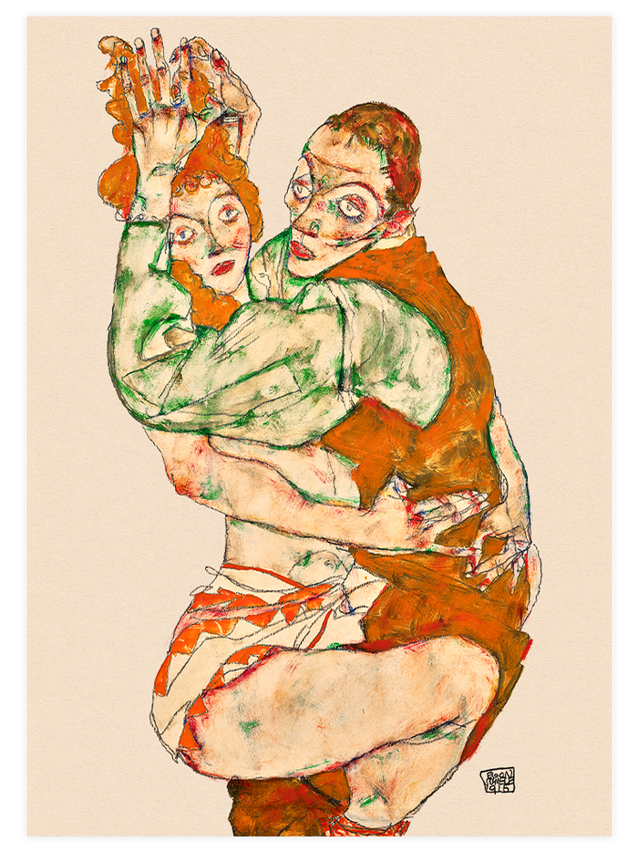 Egon Schiele Lovemaking - Poster Seti Duo  Poster