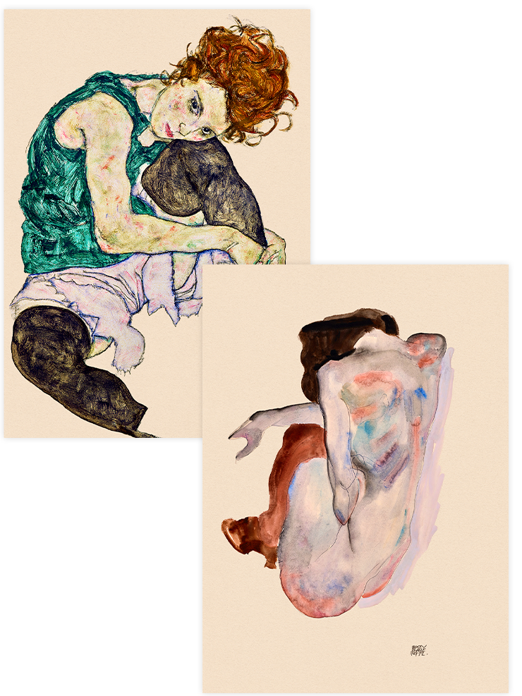 Egon Schiele Women - Poster Seti Duo Ünlü Ressamlar Poster