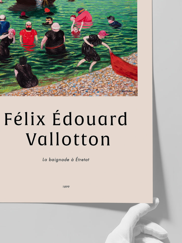 Vallotton Bathing in Etretat - Art Print