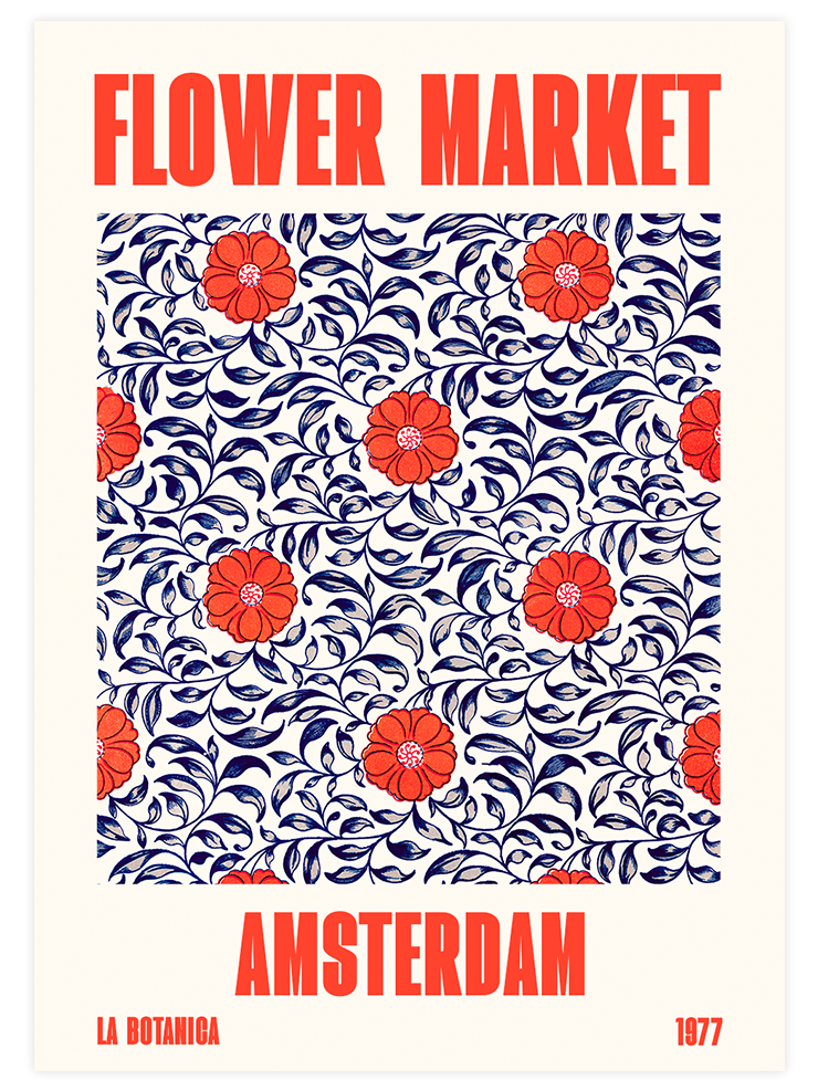 Flower Market Amsterdam - Art Print  Poster