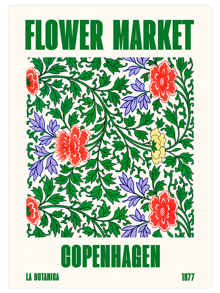 Flower Market Copenhagen - Art Print  Poster