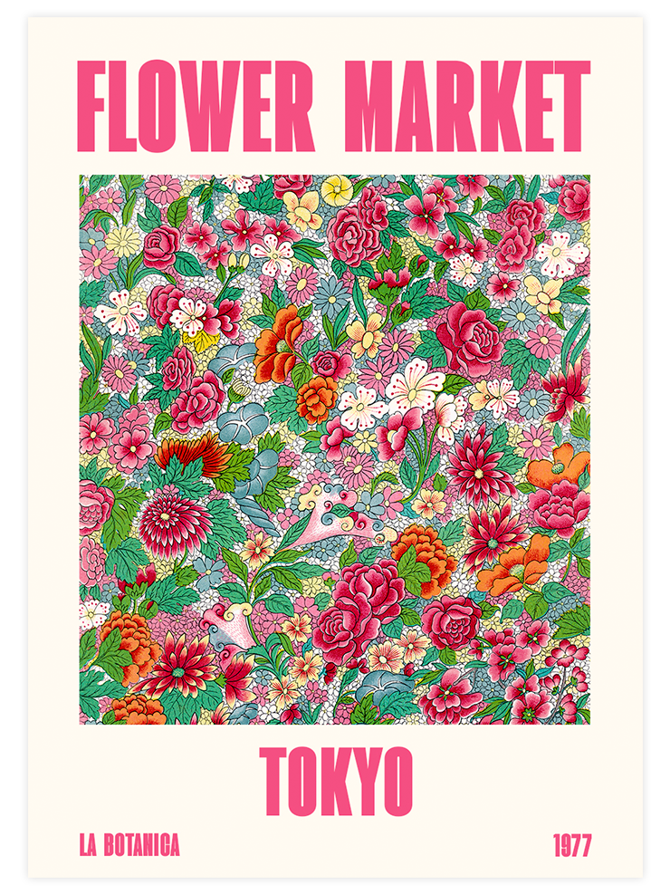 Flower Market Tokyo - Art Print  Poster