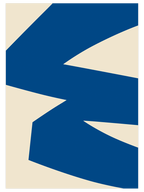 Geometrik Form Bej Mavi N3 - Art Print