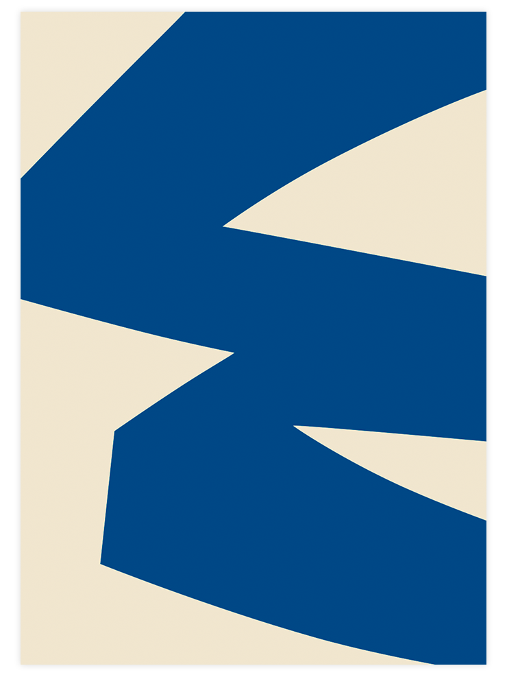 Geometrik Form Bej Mavi N3 - Art Print