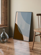 Blue Brown Shapes - Art Print