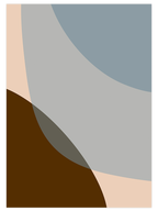 Blue Brown Shapes - Art Print