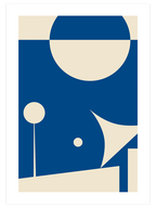 Geometrik Form Bej Mavi N4 - Art Print