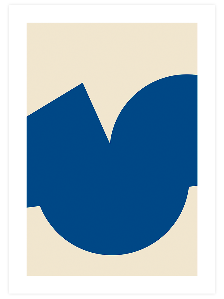 Geometrik Form Bej Mavi N5 - Art Print