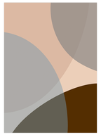 Blue Brown Shapes N2 - Art Print