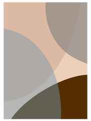 Blue Brown Shapes N2 - Art Print
