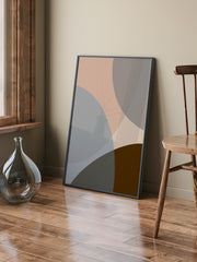 Blue Brown Shapes N2 - Art Print