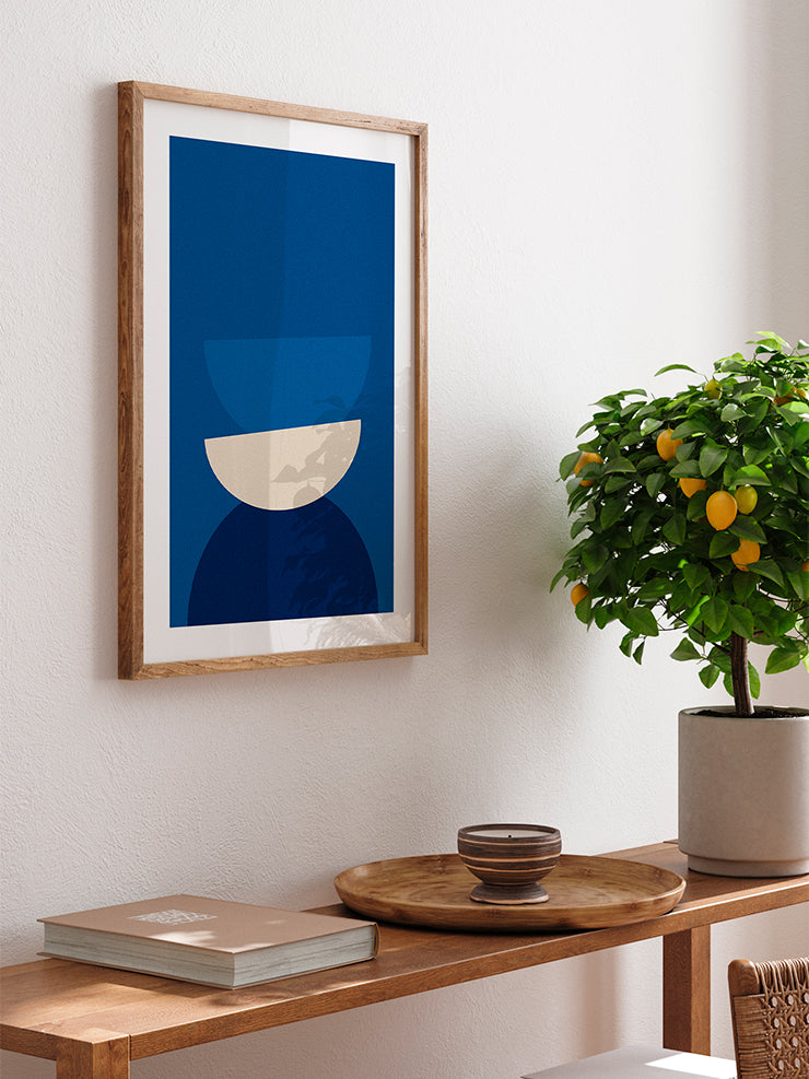 Geometrik Form Mavi - Art Print  Poster