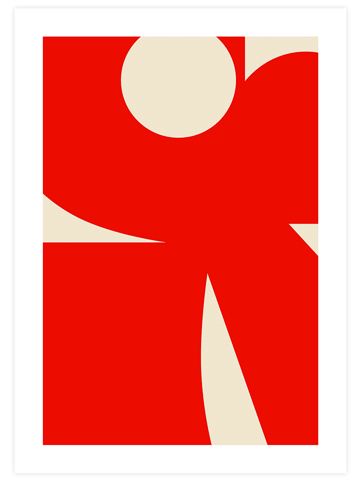 Geometric Forms Red - Art Print Sanatsal Poster