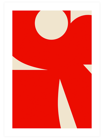 Geometric Forms Red - Art Print