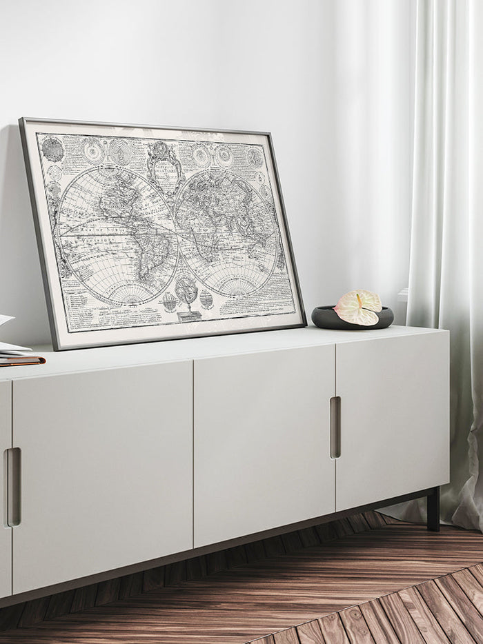 Vintage Dünya Haritası - Art Print  Poster