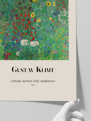 Klimt Cottage Garden With Sunflowers - Art Print