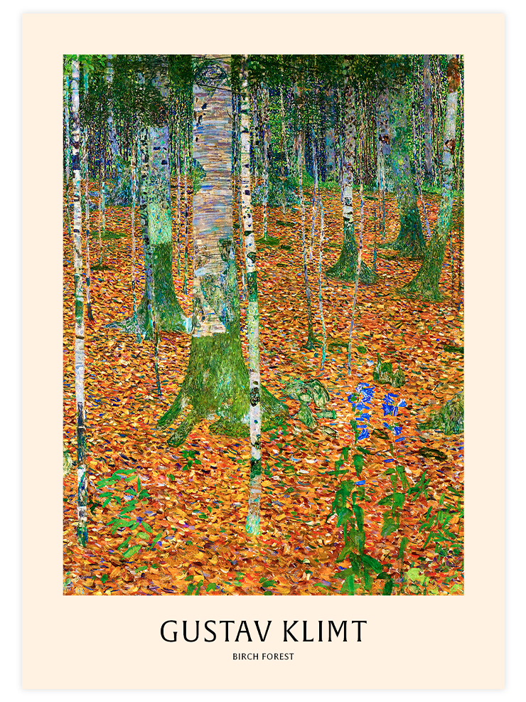 Gustav Klimt Birch Forest - Art Print