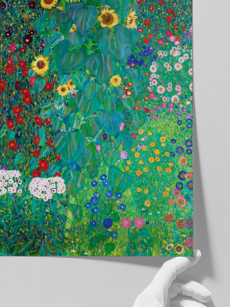 Klimt Farm Garden with Sunflowers - Art Print  Poster