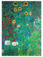 Klimt Farm Garden with Sunflowers - Art Print