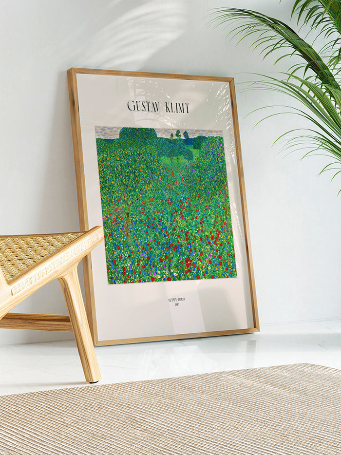 Gustav Klimt Poppy Field - Art Print  Poster