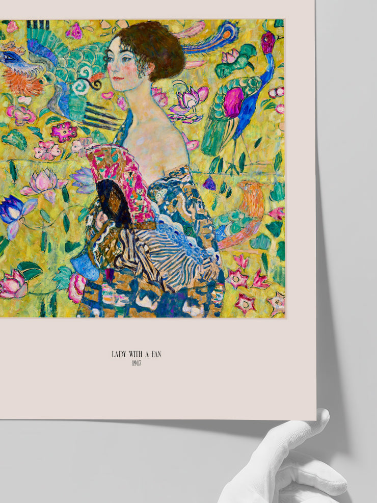 Gustav Klimt Woman With Fan - Art Print  Poster