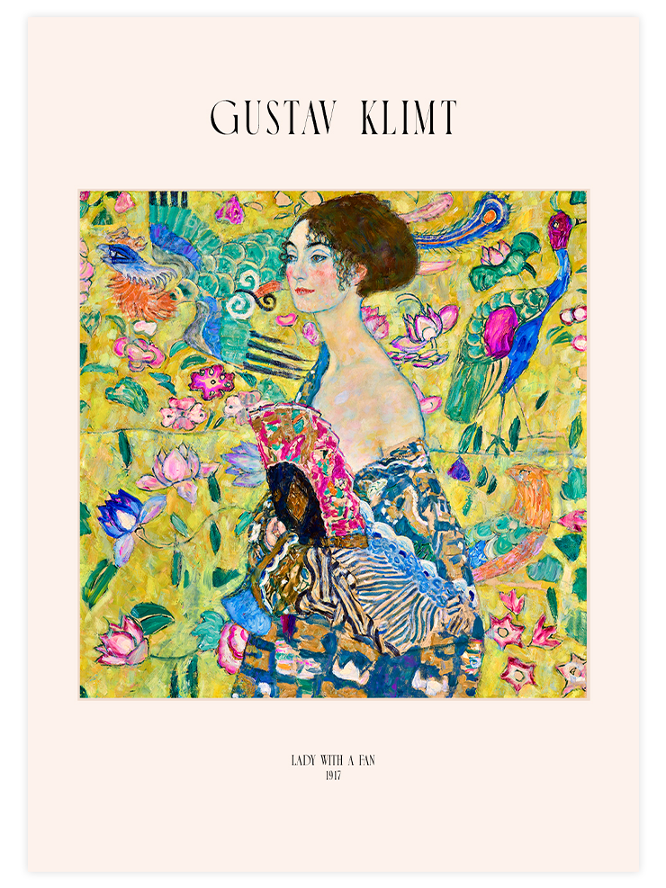Gustav Klimt Woman With Fan - Art Print Ürün ana görseli