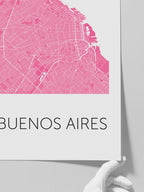 Buenos Ai̇res Pembe Hari̇ta - Art Print