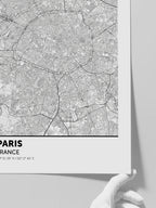 Paris Haritası - Art Print