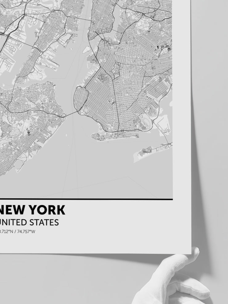 New York Haritası - Art Print  Poster