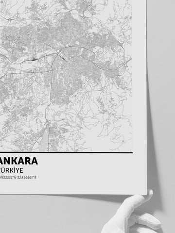 Ankara Haritası - Art Print