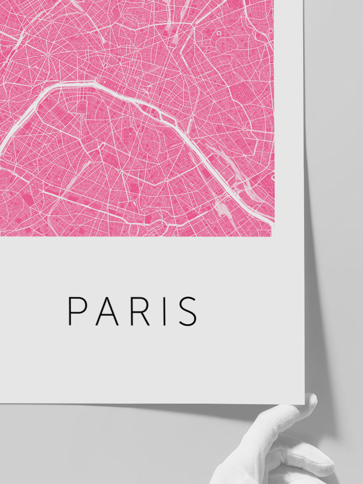 Pari̇s Pembe Hari̇ta - Art Print  Poster