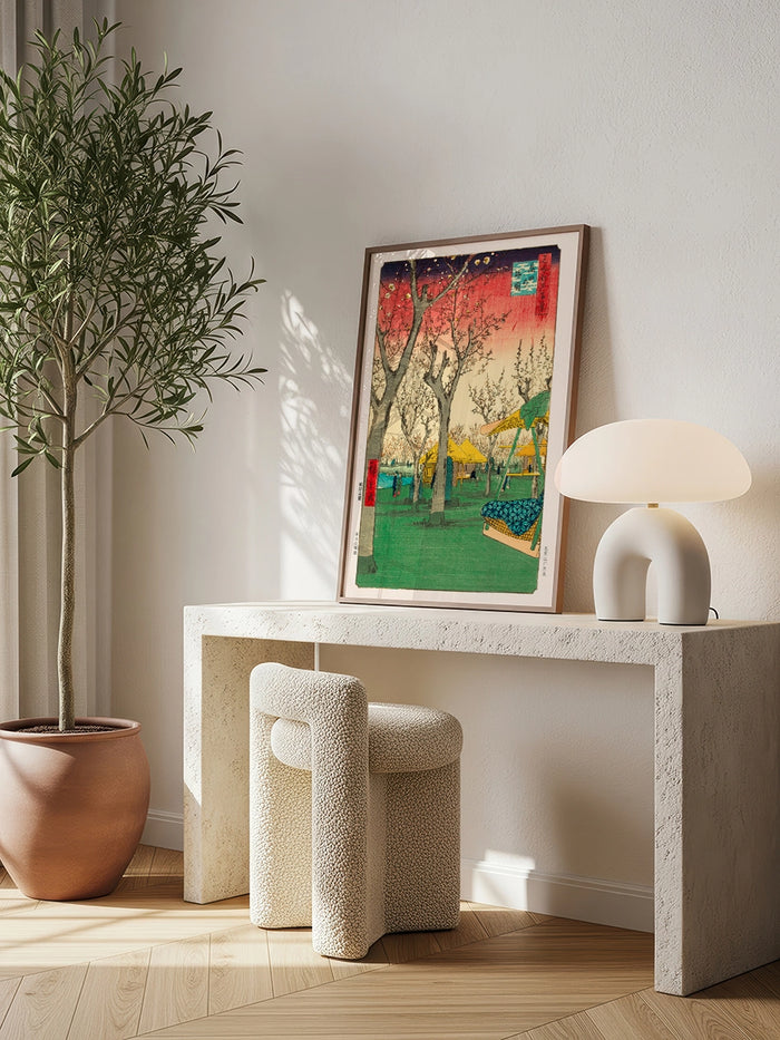 Hiroshige, Plum Garden at Kamata - Art Print  Poster